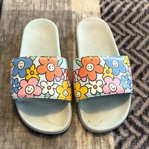 Colorful Floral Kids Slide Sandals